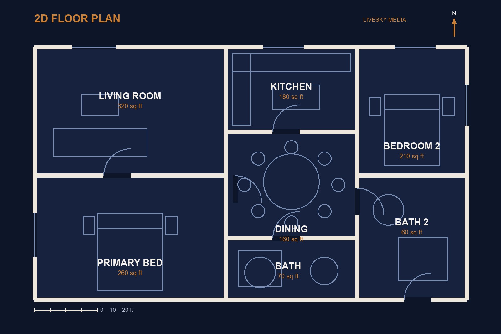 2D floor plan of a Miami-Dade home